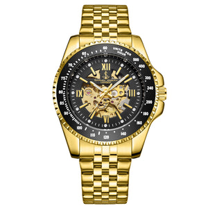 Limited Edition Skeleton Mechanism Gold Designer Mens watch