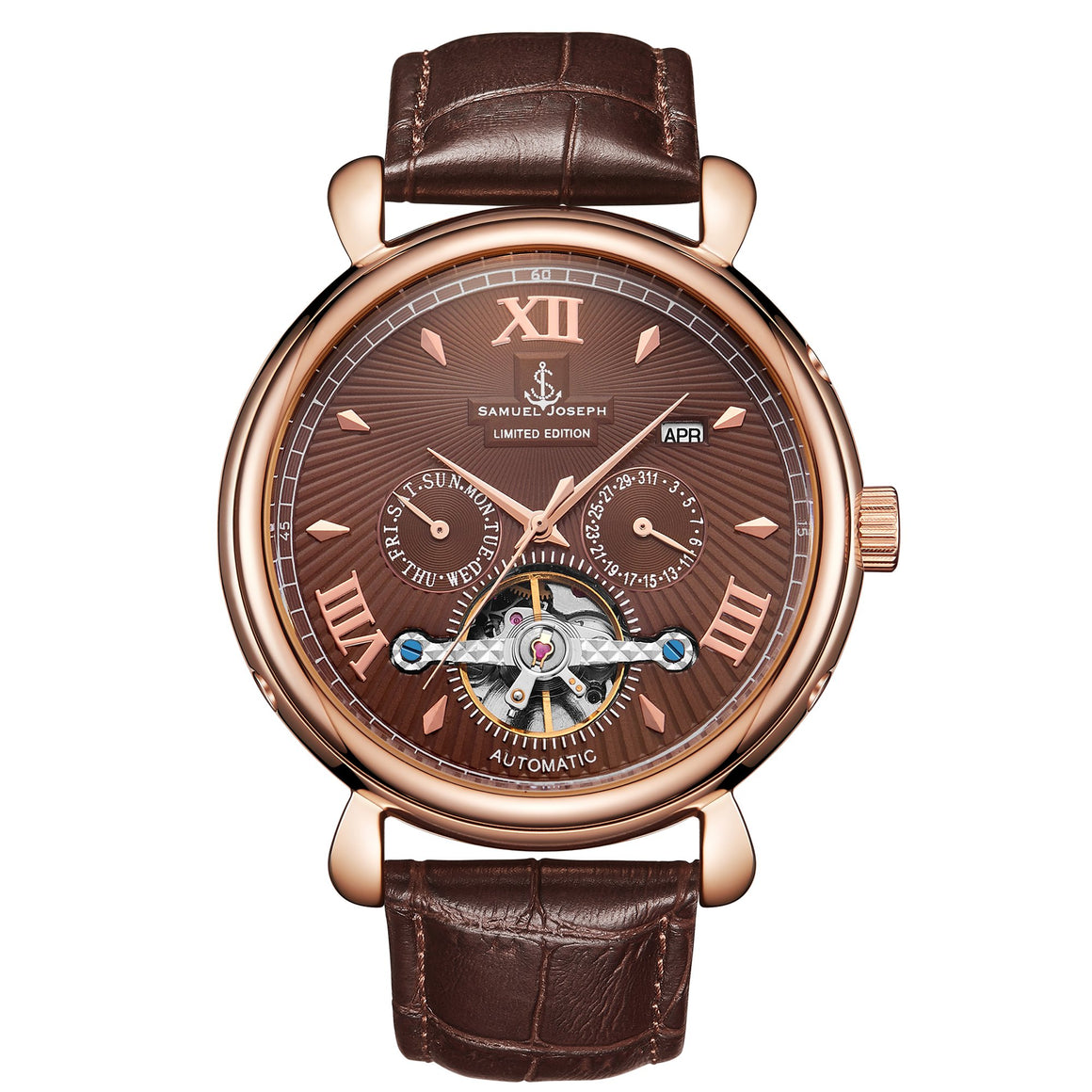 Limited Edition Mocha & Gold Automatic Skeleton Men's Watch