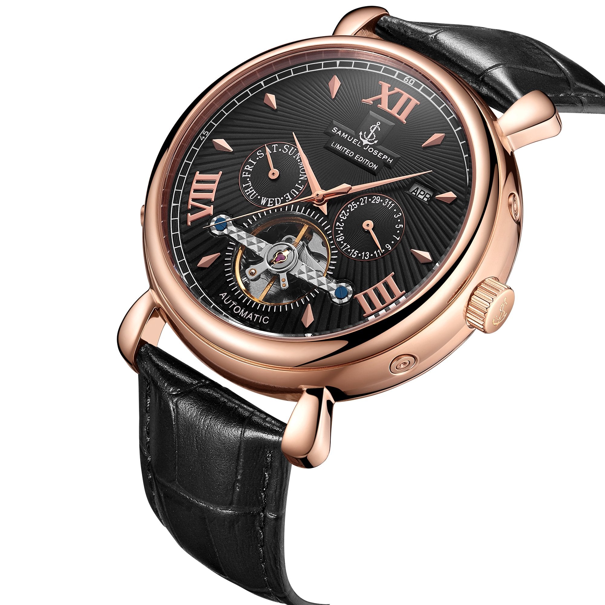 Samuel Joseph Limited Edition Black Gold Automatic Skeleton